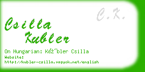 csilla kubler business card